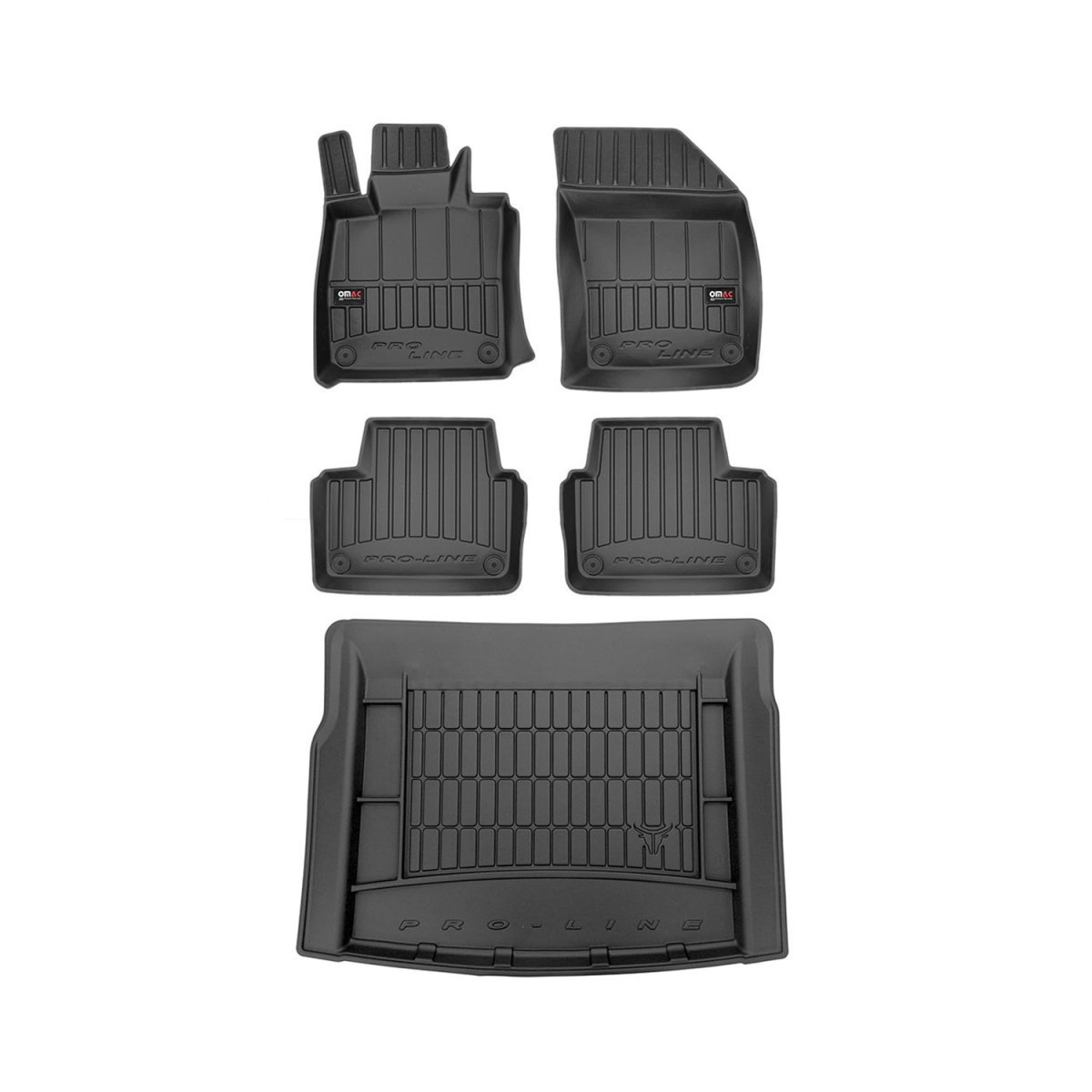 Volvo S60 Floor-Trunk Mats - Omac - 3D Premium - Black - 2019-2024 Volvo S60 Floor-Trunk Mats - Omac - 3D Premium - Black - 2019-2024